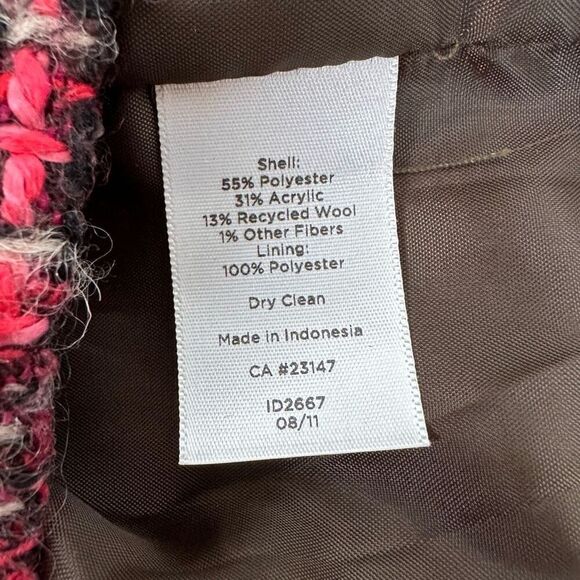 Talbots Tweed Pencil Skirt size 4P Coral Brown - Picture 6 of 7